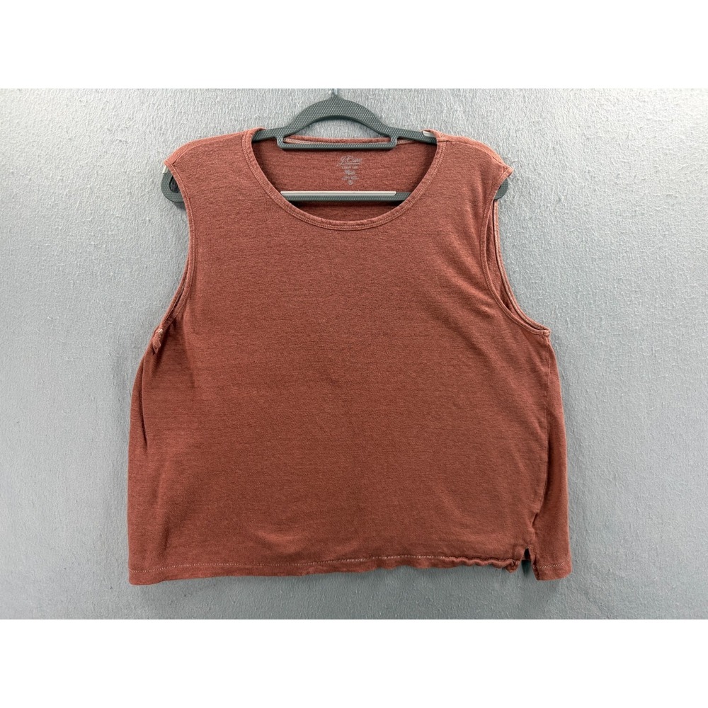 J. Crew Linen Tee Tank Top Womens XL Terracotta Muscle Boxy Earthy Minimalist
